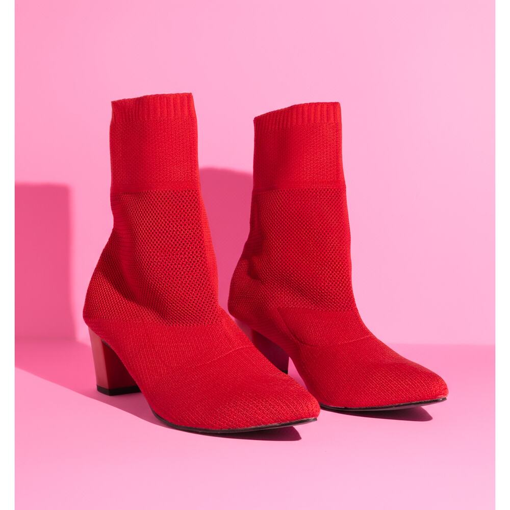 NINETY UNION Red Mesh Ankle Booties Size 9